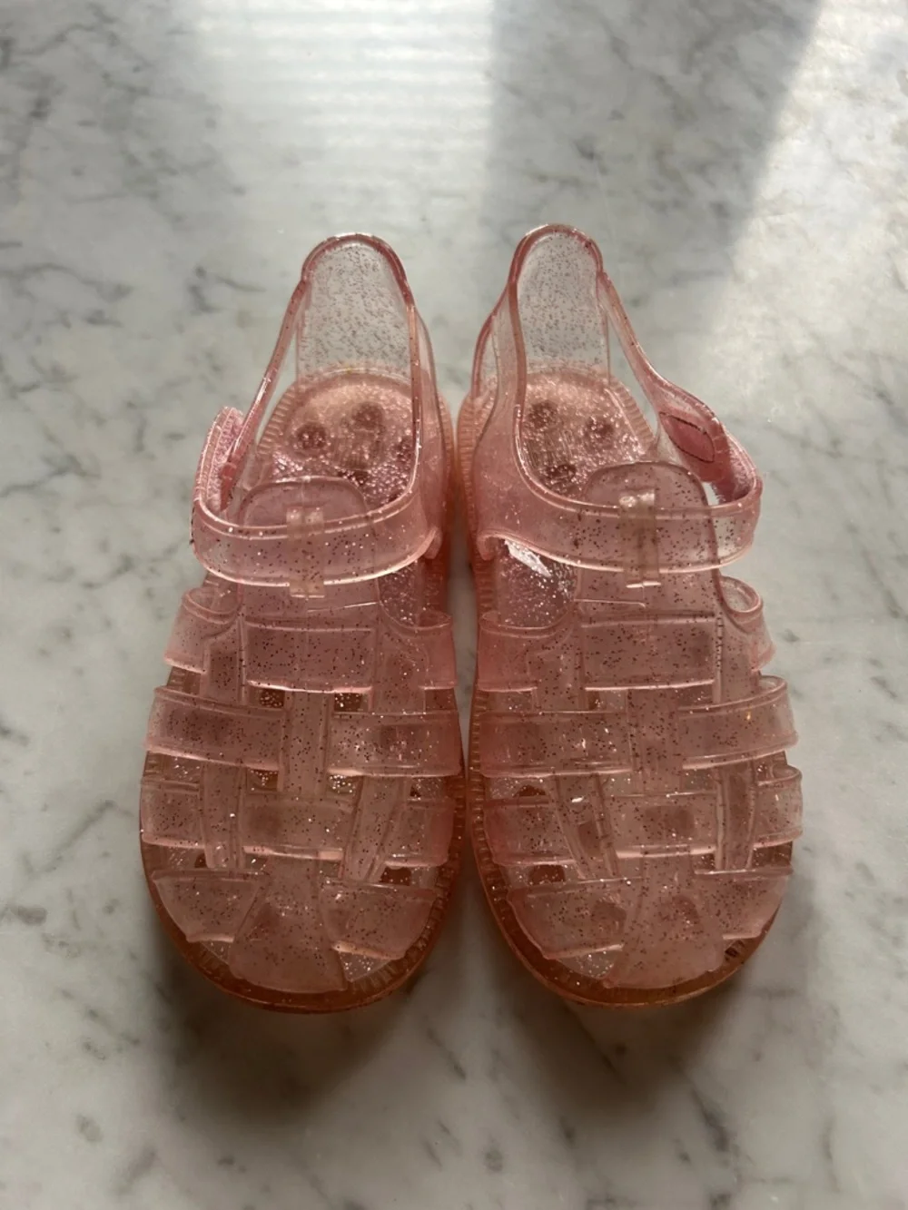 Gap Pink Glitter Jelly Sandals